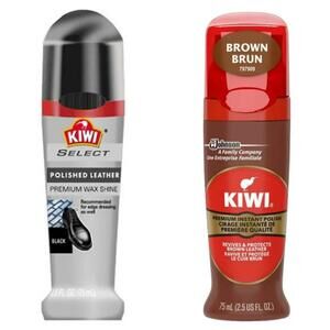 Kiwi‎ Premium Instant Shoe Polish Bundle Brown & Select Black 2.5oz Leather Care